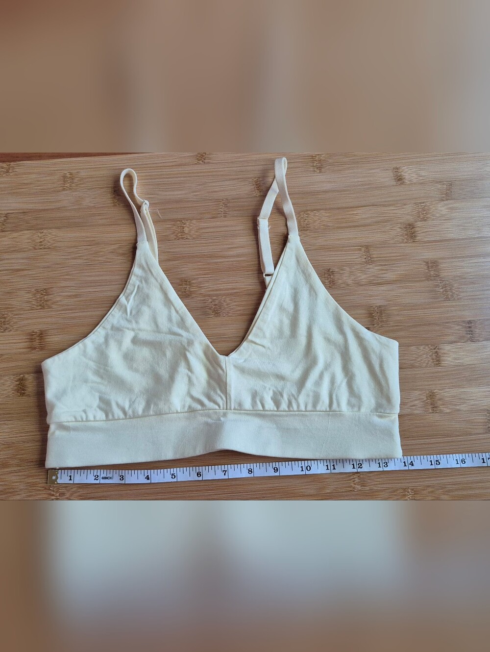 Pact Organic Cotton V-Neck Bralette with Adjustable Straps - Pale Yellow
